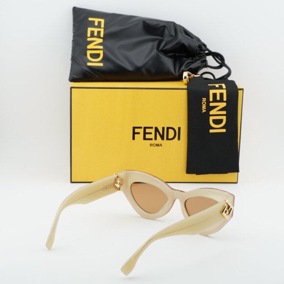 Fendi FE40146I 57E Cat Eye Sunglasses - Beige/Brown main image 8
